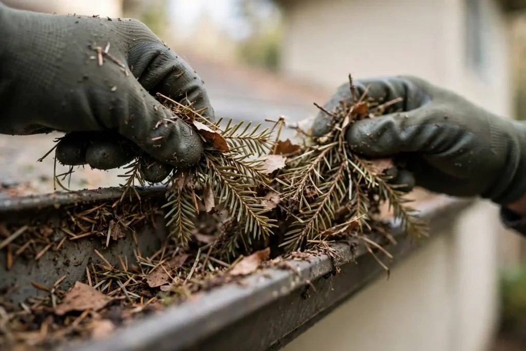 gutter needle cleaning eugene