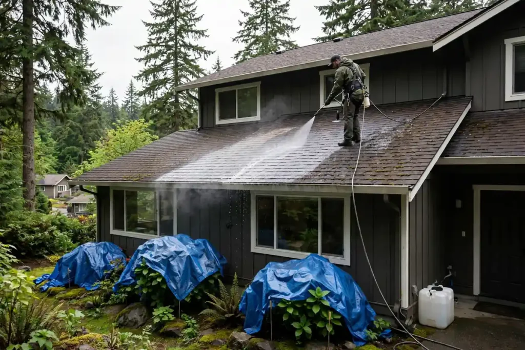 prfessional roof cleaning