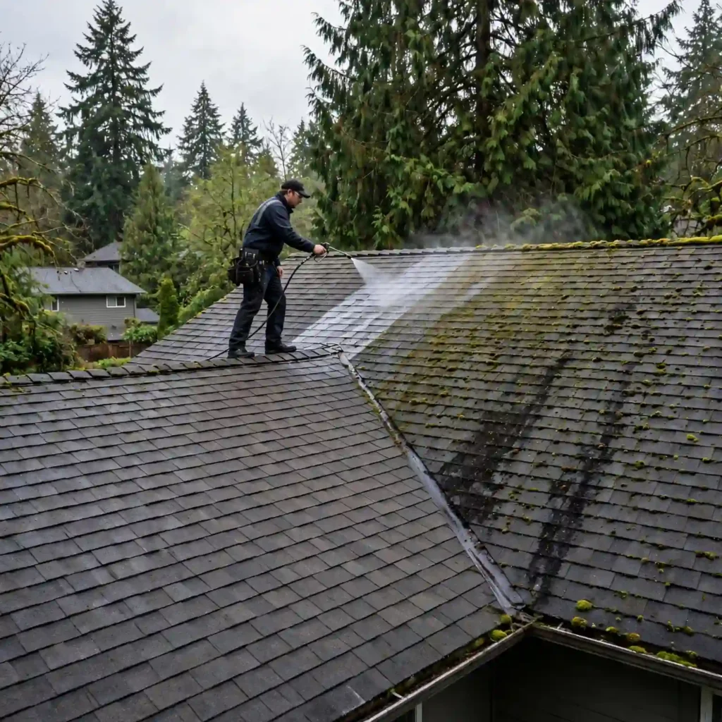 soft wash roof cleaning eugene